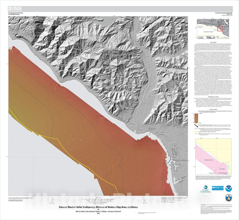 Map : California State Waters Map SeriesÃ¢â‚¬â€offshore of Ventura, California, 2013 Cartography Wall Art :