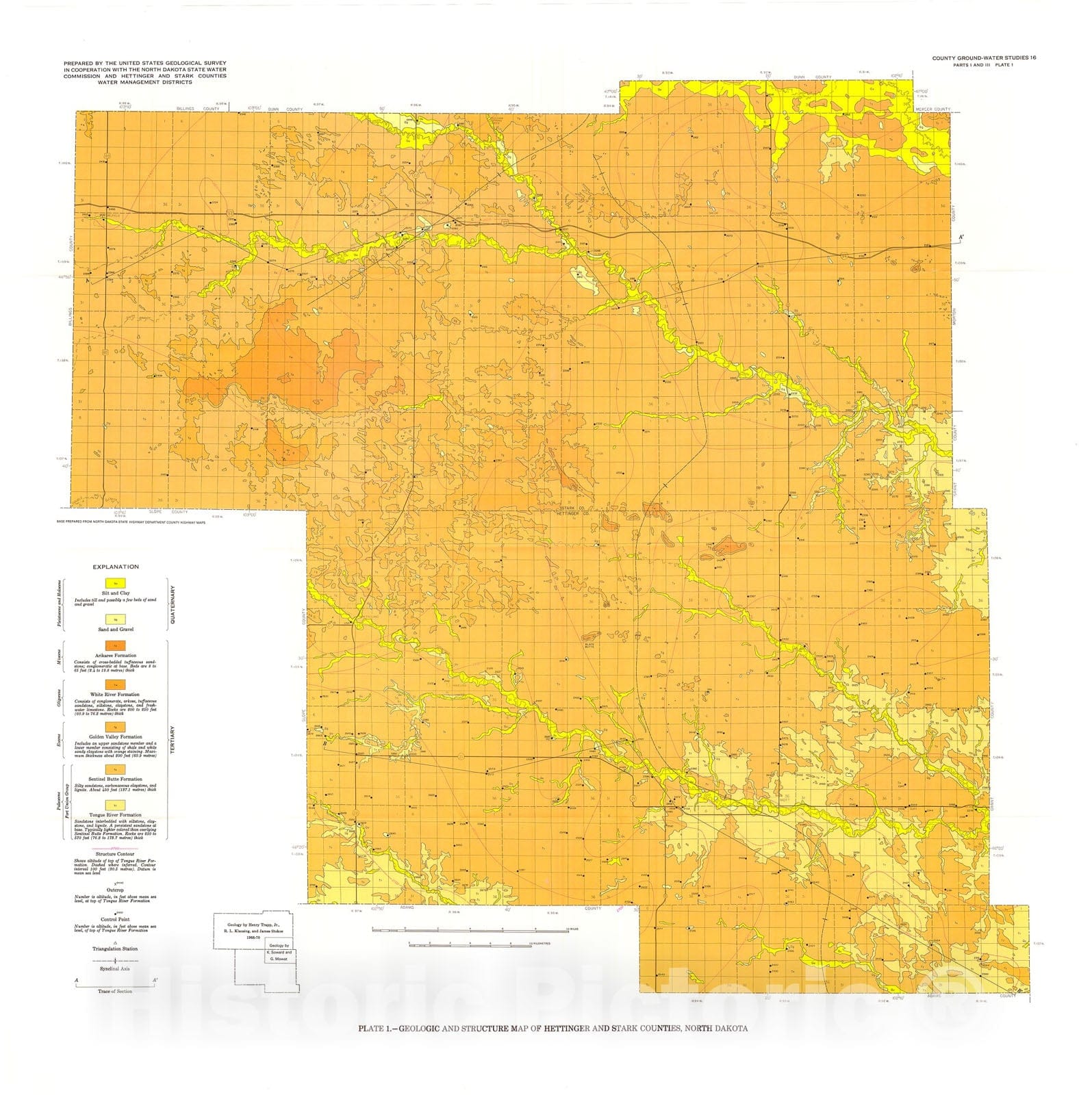 Map Geology and groundwater resources of Hettinger and Stark Counti