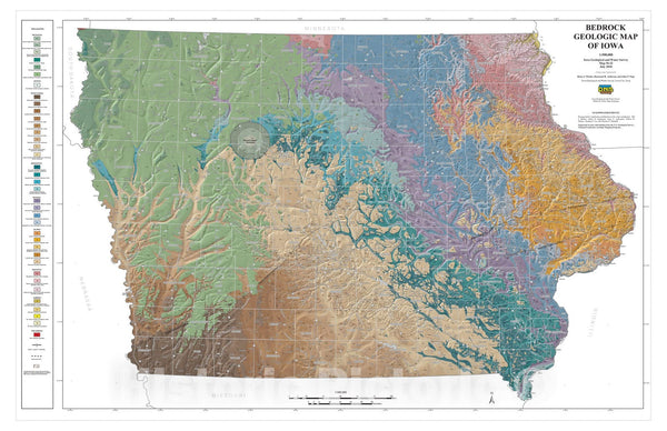 Map : Bedrock geologic map of Iowa, 2010 Cartography Wall Art ...