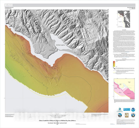 Map : California State Waters Map Series: offshore of Bolinas, California, 2015 Cartography Wall Art :