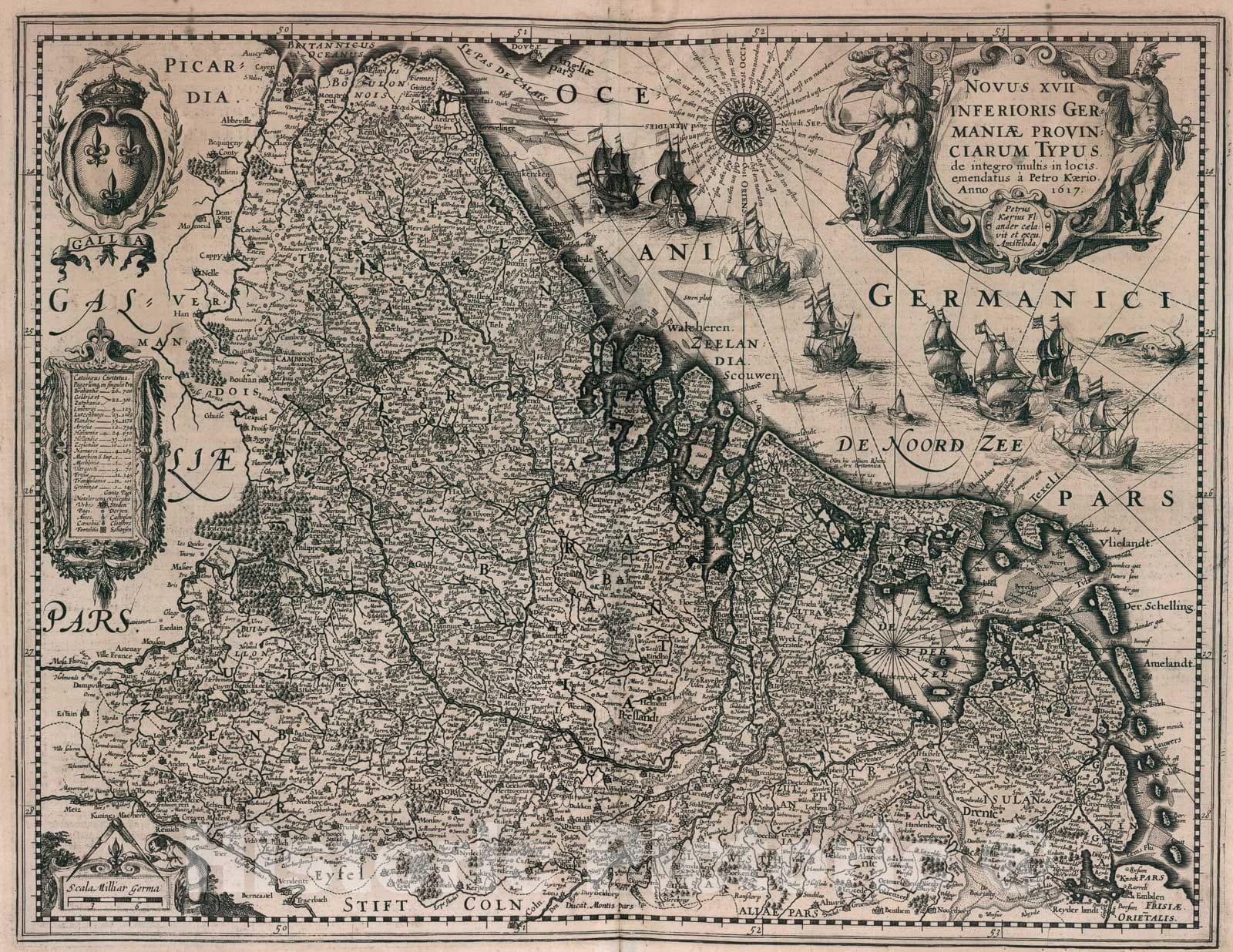 Historic Map : Novus XVII Inferioris Germaniae Provinciarum Typus., 16 ...
