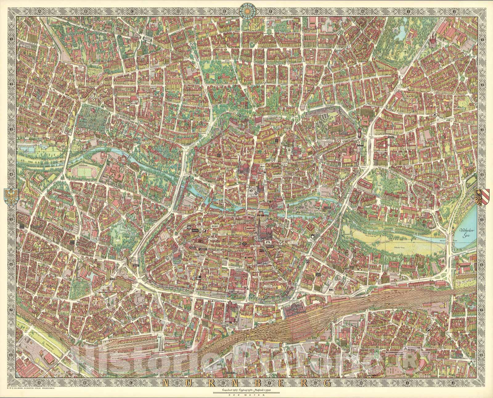 Historic Map : Nuernberg, Germany., 1982, Vintage Wall Art – Historic ...
