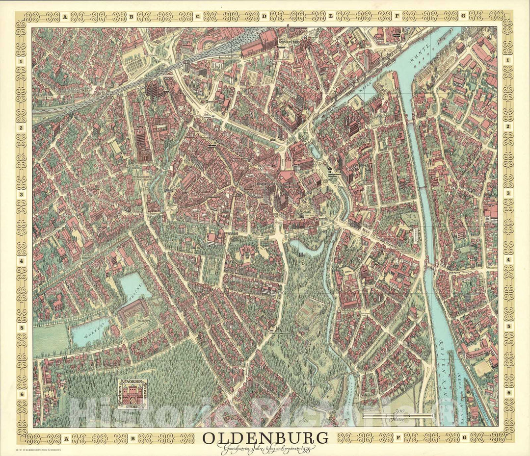 Historic Map : Oldenburg, Germany., 1978, Vintage Wall Art – Historic ...