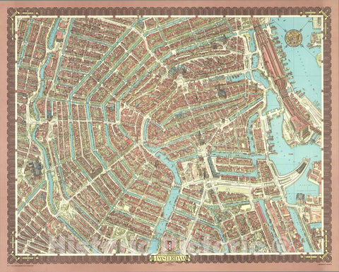 Historic Map : Amsterdam, Netherlands., 1971, Vintage Wall Art