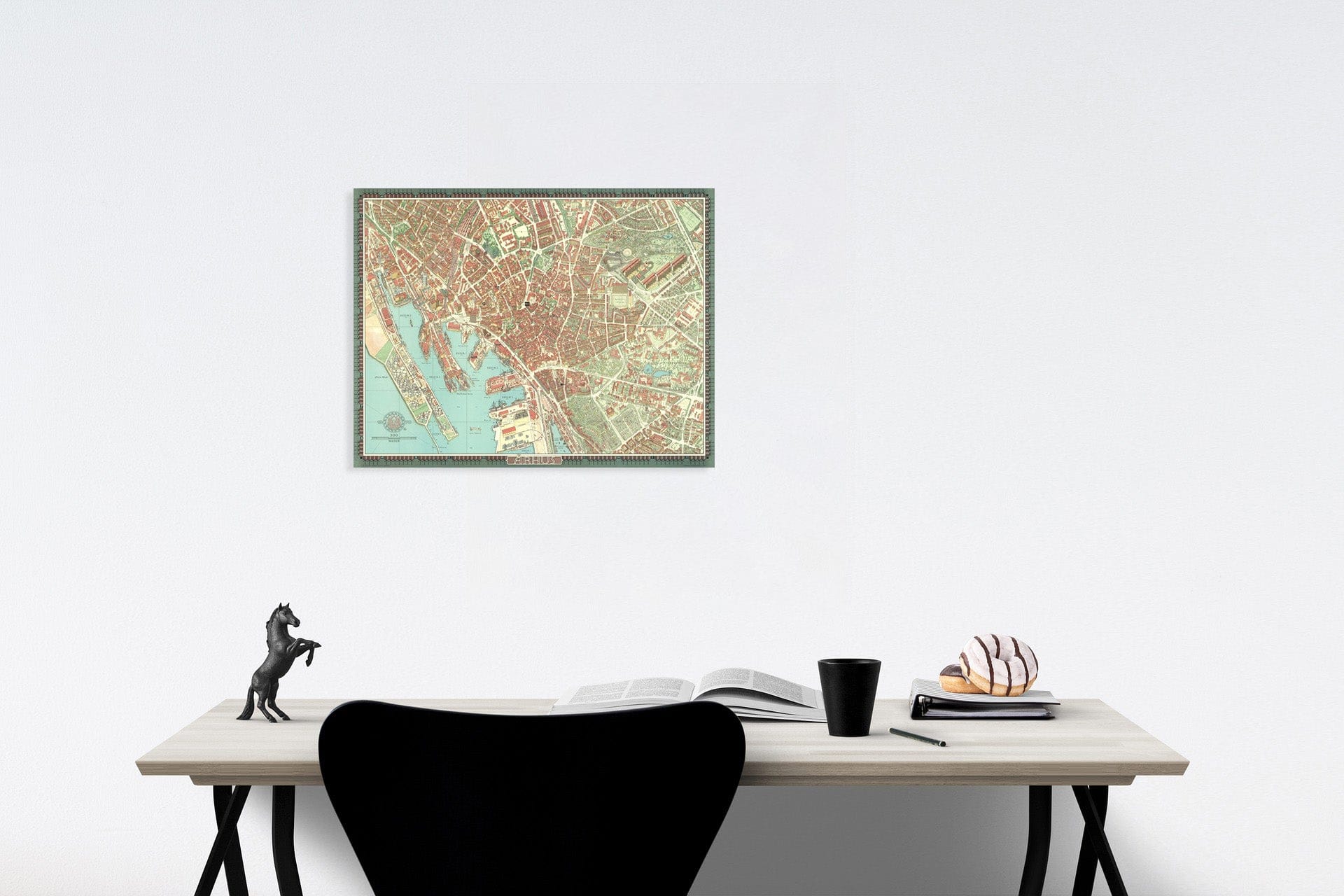 Historic Map : Aarhus, Denmark., 1970, Vintage Wall Art