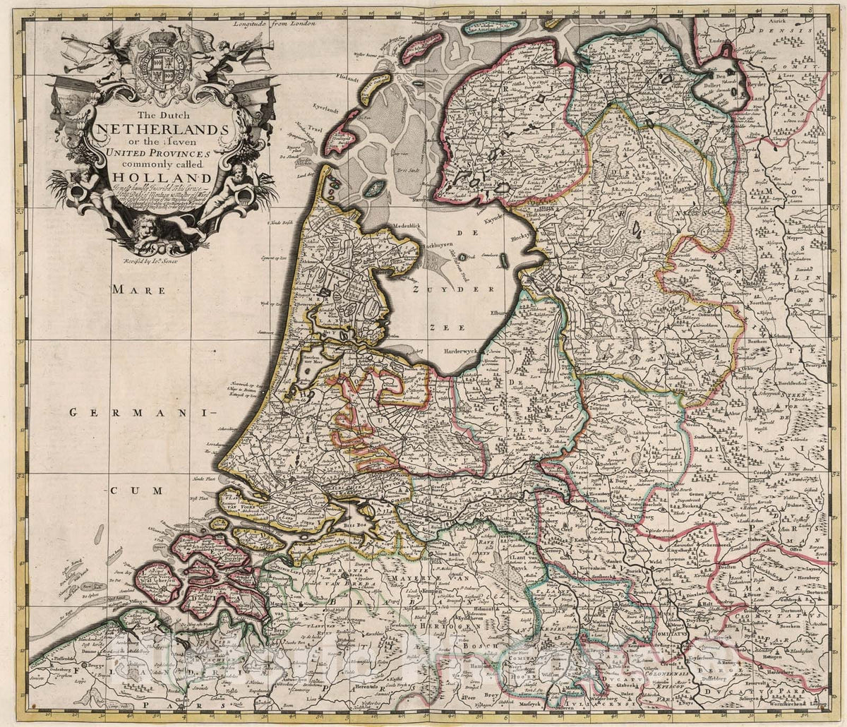 Historic Map - The Dutch Netherlands or the Seven United Provinces com ...