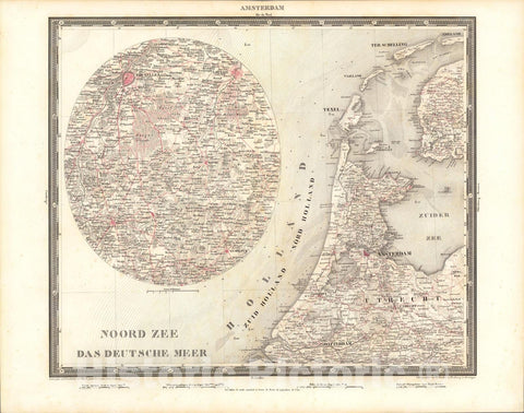 Historic Map : Amsterdam, 1838, Vintage Wall Art