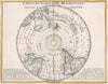 Historic Map : Emisfero terrestre Meridionale Tagliato Su lEquatore, 1779, Vintage Wall Art