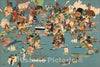 Historic Map : Pictorial map of the world. Jan Wijga, 1950, Vintage Wall Art