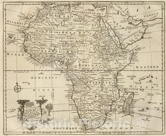Historic Map : Africa., 1747, Vintage Wall Art
