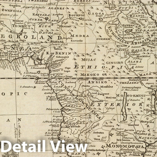Historic Map : Africa., 1747, Vintage Wall Art