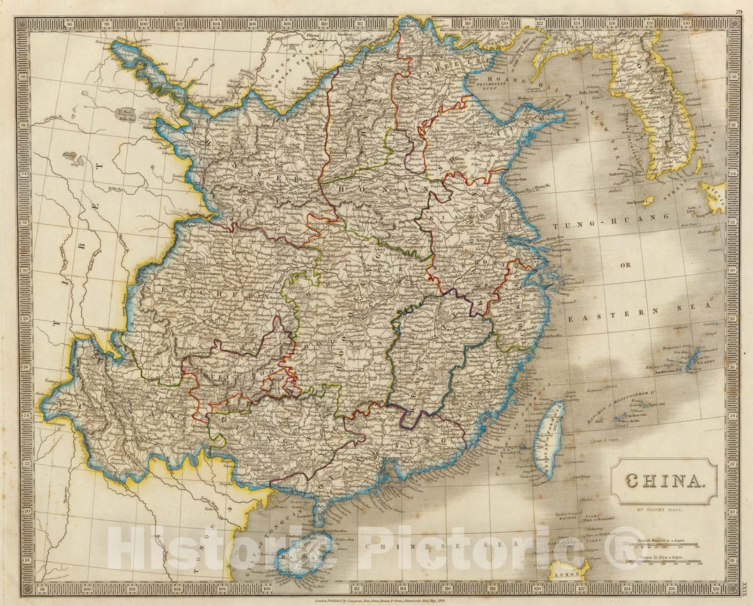 Historic Map : China., 1828, Vintage Wall Art