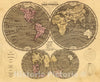 Historic Map : The world., 1836, Vintage Wall Art - Historic Pictoric