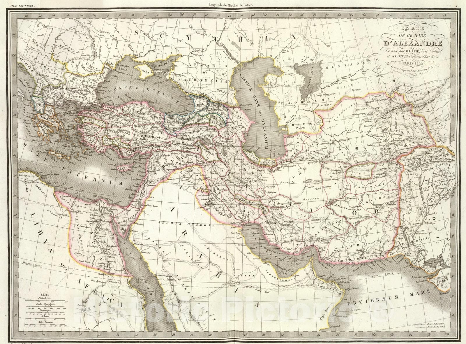 Historic Map : L'Empire d'Alexandre., 1832, Vintage Wall Art – Historic ...