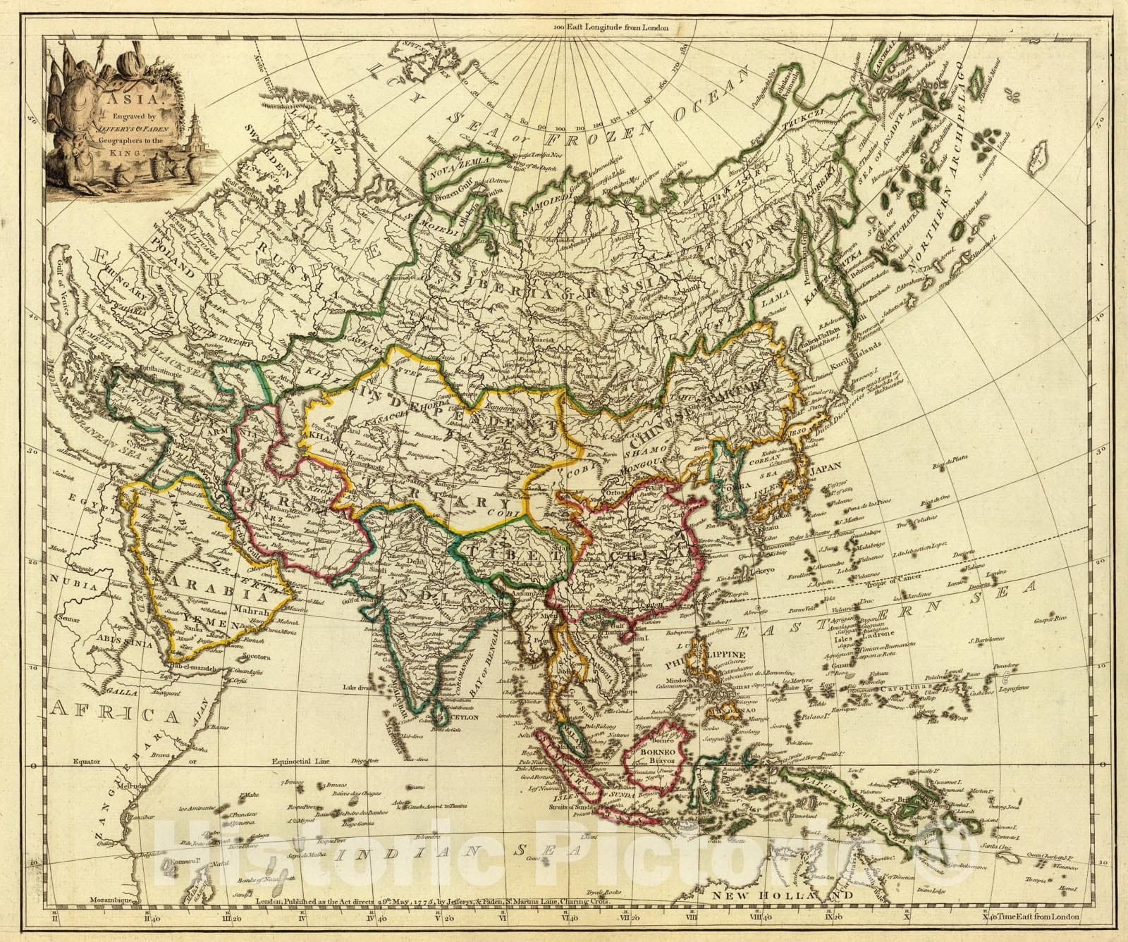 Historic Map : Asia., 1775, Vintage Wall Art