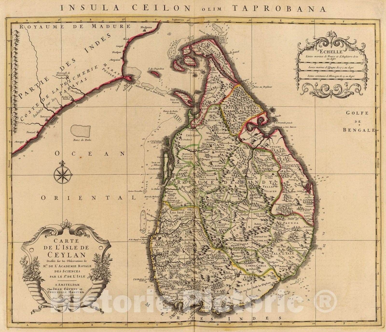 Historic Map : l'Isle de Ceylan., 1742, Vintage Wall Art – Historic ...