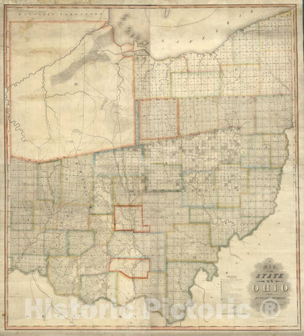 Historic Map : State of Ohio., 1815, Vintage Wall Art