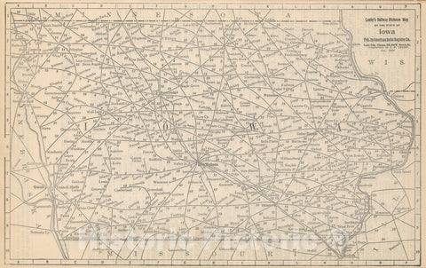 Historic Map : Railway Distance Map of the State of Iowa, 1934, Vintage Wall Art