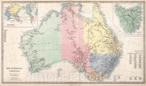 Historic Map : Australia., 1865, Vintage Wall Art