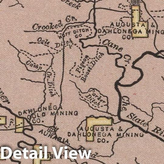 Historic Map : Map of the Dahlonega District, GA, 1880, Vintage Wall Art