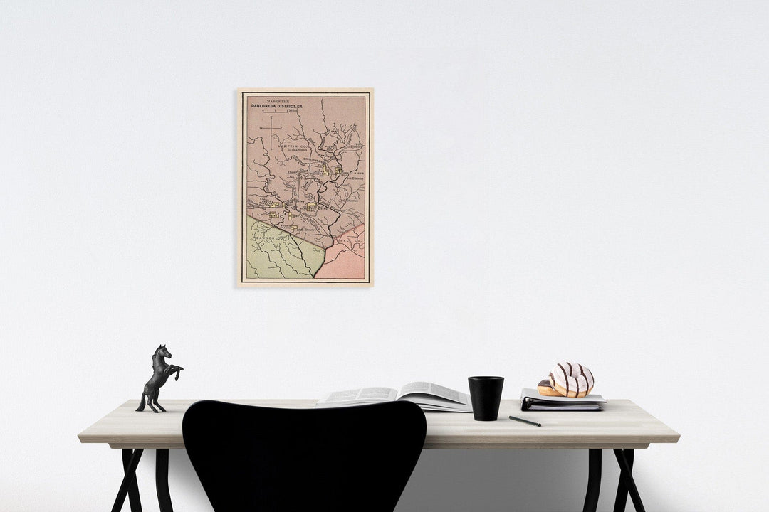 Historic Map : Map of the Dahlonega District, GA, 1880, Vintage Wall Art