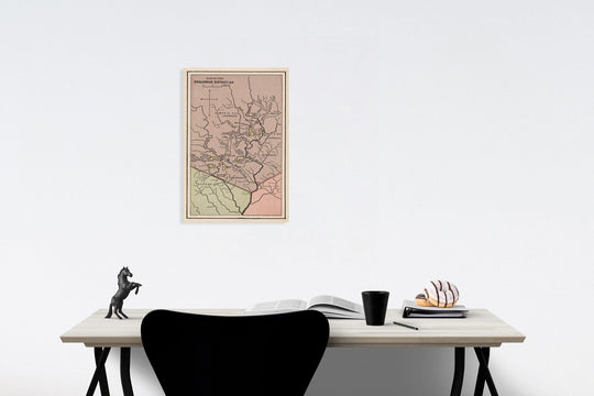 Historic Map : Map of the Dahlonega District, GA, 1880, Vintage Wall Art