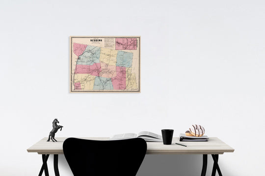 Historic Map : Town of Redding, Fairfield County, Connecticut. (inset) Georgetown., 1867, Vintage Wall Art