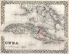Historic Map : Cuba, 1874, Vintage Wall Art