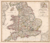 Historic Map : England und Wales. (England and Wales)., 1852, Vintage Wall Art