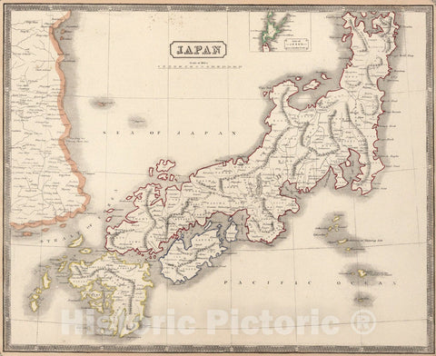 Historic Map : Japan., 1848, Vintage Wall Art