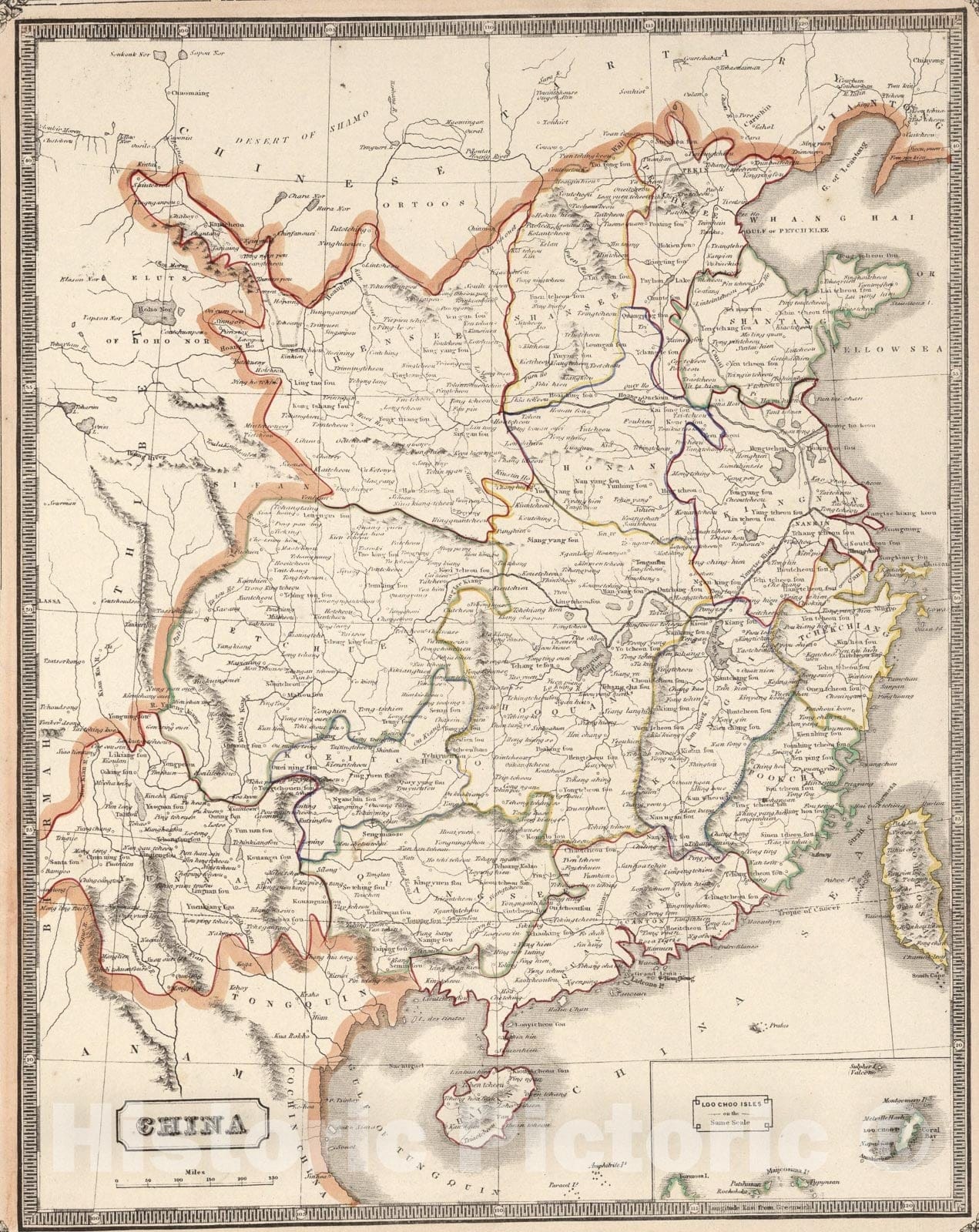 Historic Map : China., 1848, Vintage Wall Art