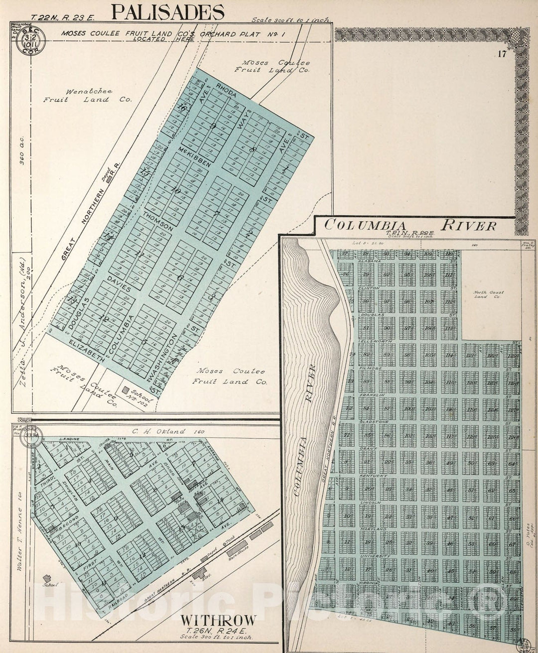 Historic Map : Palisades. Withrow. Columbia River (Subdivision), Washi ...