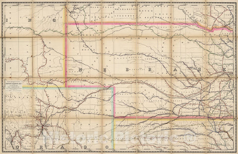 Historic Map : (Nebraska, Colorado) Railroad Map of the United States., 1891, Vintage Wall Art