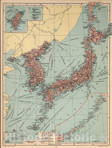 Historic Map : Japanese Empire, 1935, Vintage Wall Art