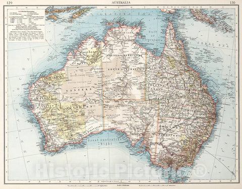 Historic Map : Australia, 1900, Vintage Wall Art