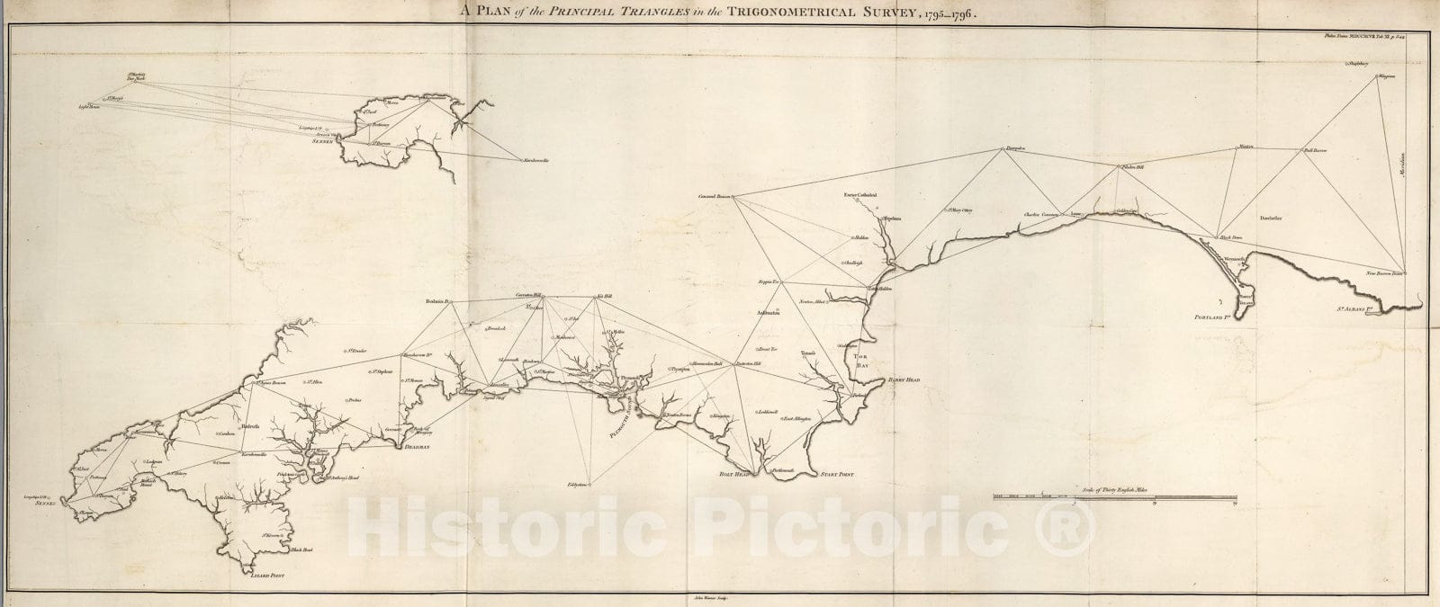 Historic Map : A plan of the principal triangles in the trigonometrica ...