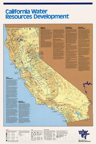 Historic Map : California -- Water Resources Development, 1983, Vintage Wall Art