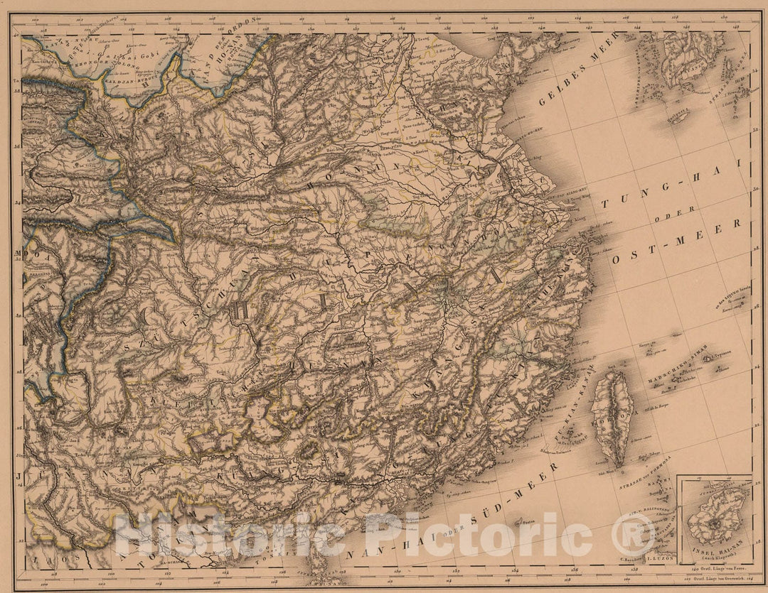 Historic Map : China., 1833, Vintage Wall Art