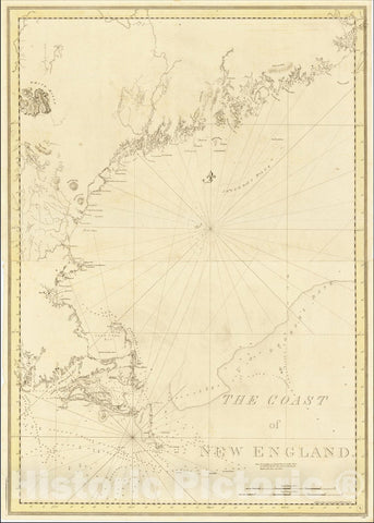 Historic Map : The Coast of New England, 1776, Joseph Frederick Wallet Des Barres, Vintage Wall Art