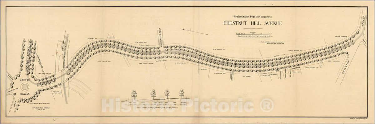 Historic Map : Preliminary Plan For Widening Chestnut Hill Avenue, 189 ...