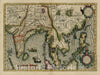 Historic Map : India Orientalis, c1606, Jodocus Hondius, Vintage Wall Art