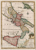 Historic Map : A New & Accurate Map of the Kingdoms of Naples & Sicily, 1744, Emanuel Bowen, Vintage Wall Art