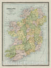 Historic Map : Ireland, 1892, George F. Cram, Vintage Wall Art