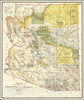 Historic Map : Territory of Arizona, 1899, 1901, General Land Office, Vintage Wall Art