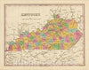 Historic Map : Kentucky, 1824, Anthony Finley, Vintage Wall Art