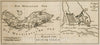 Historic Map : Karte von der Insel Curacao with Der Hafen das Kasteel von Curacao, 1779, J.H. Hering, Vintage Wall Art