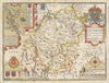 Historic Map : The Countie Westmorland and Kendale The Cheif Towne Described With the Armes of Such Nobles as have bene Earls of either of them, 1676, Vintage Wall Art