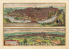 Historic Map : Toletum, with Vallisoletum, 1578, Georg Braun, Vintage Wall Art