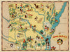 Historic Map : Arkansas, 1935, Ruth Taylor White, v1, Vintage Wall Art