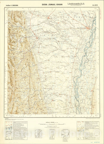 Historic Map : (Second World War - India) Indien 1: 200 000, 1932, General Staff of the German Army, Vintage Wall Art